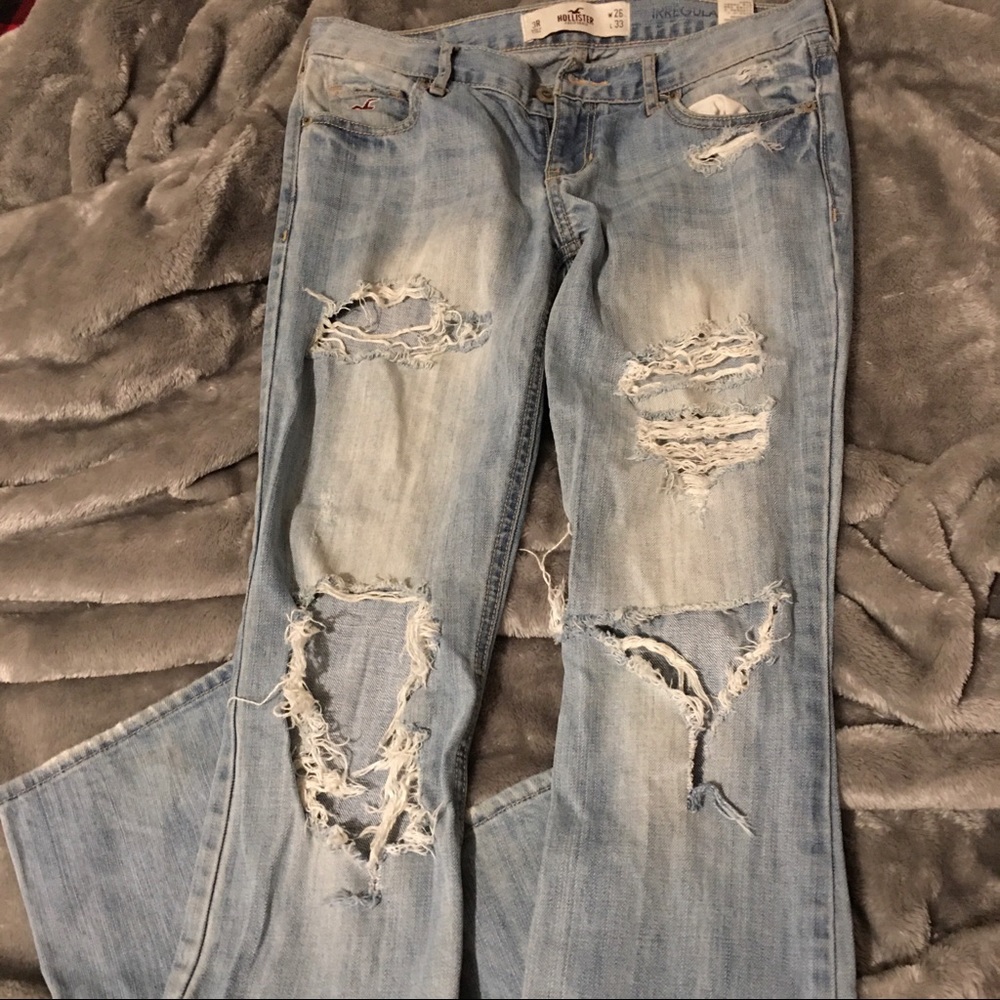 ripped bootcut Hollister Jeans